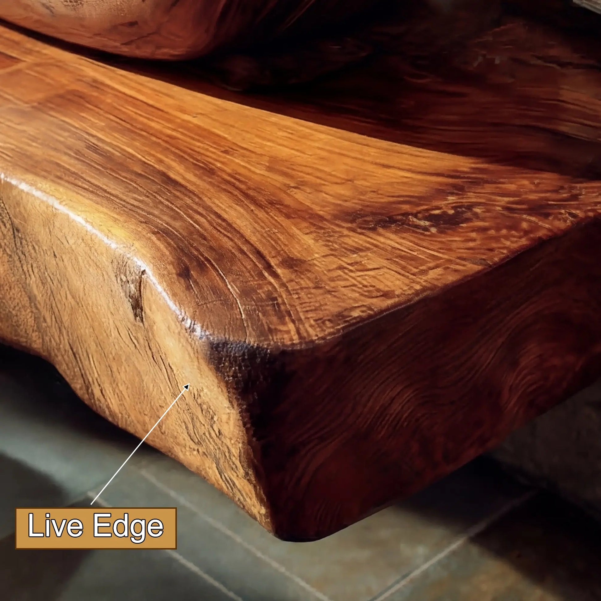 Alveron Live Edge Solid Wood Floating Bathroom Vanity SPA601905 Kitchnce