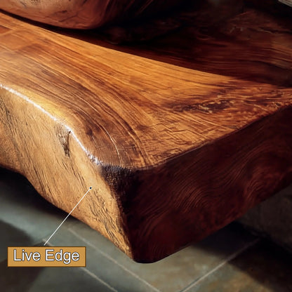 Alveron Live Edge Solid Wood Floating Bathroom Vanity SPA601905 Kitchnce