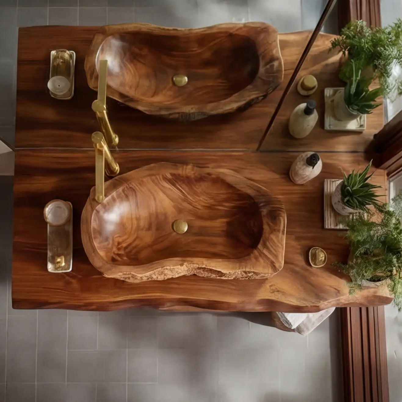 Alverra Live Edge Solid Wood Floating Bathroom Vanity SPA301509 Kitchnce