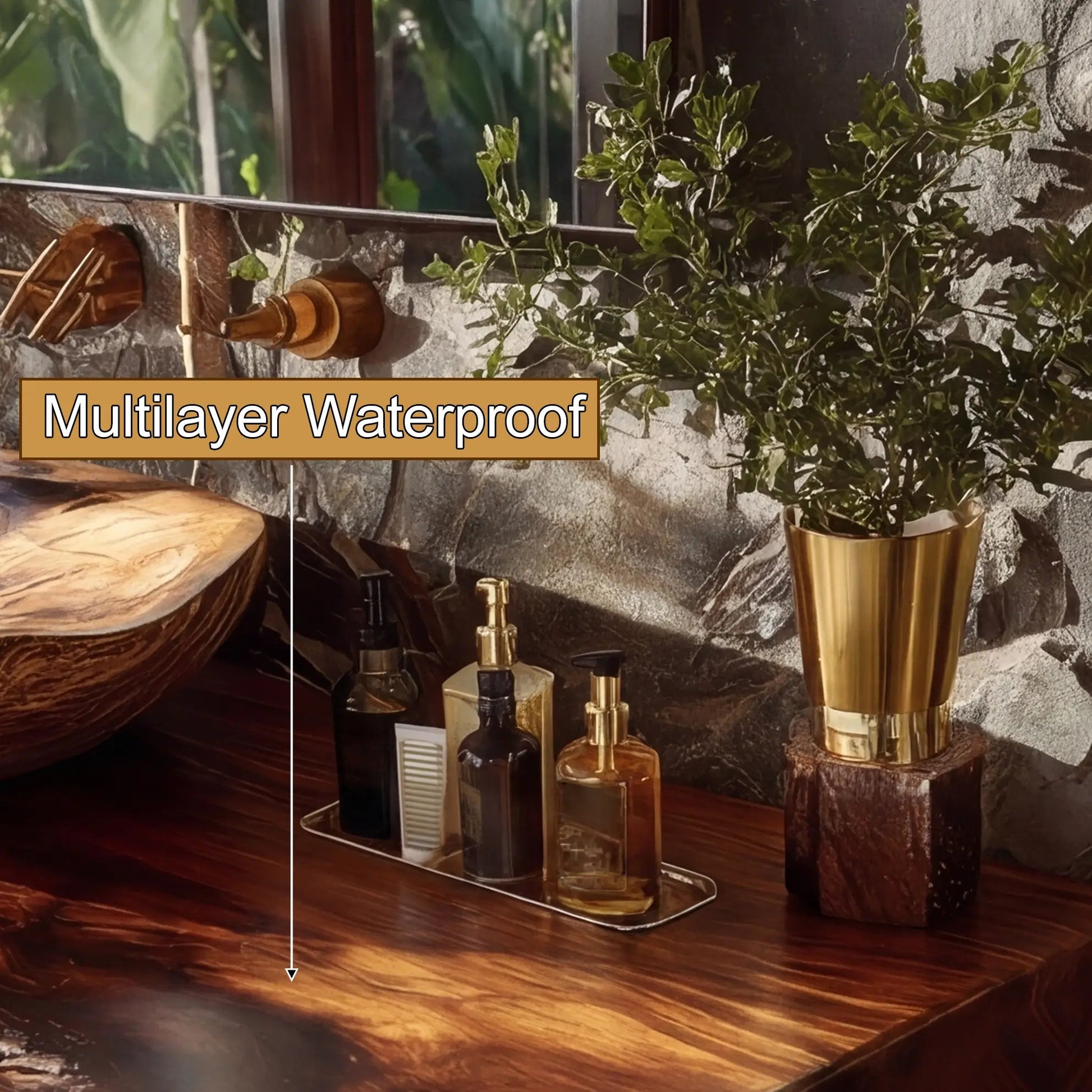 Alvoria Live Edge Solid Wood Floating Bathroom Vanity SPA563429 Kitchnce