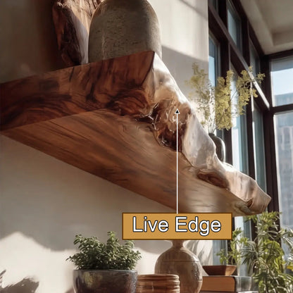 Arden Live Edge Solid Wood Floating Shelf SPA253345 Kitchnce