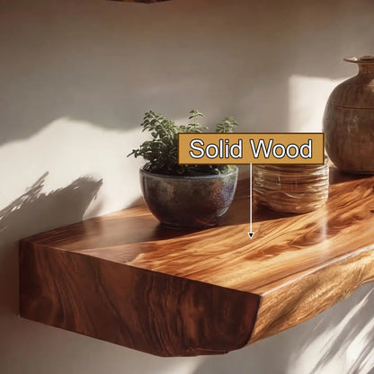 Arden Live Edge Solid Wood Floating Shelf SPA253345 Kitchnce
