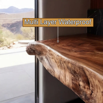 Ardento Sculpted Live Edge Solid Wood Floating Bathroom Vanity with Integrated Sink SPA353452 Kitchnce