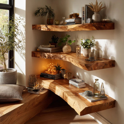 Ardorin Live Edge Solid Wood Floating Shelf SPA846446 Kitchnce