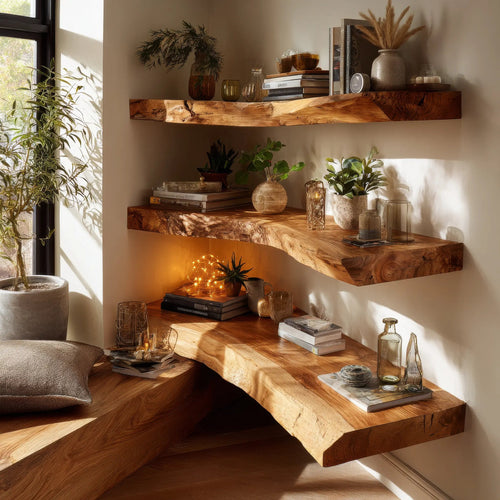 Ardorin Live Edge Solid Wood Floating Shelf SPA846446 Kitchnce