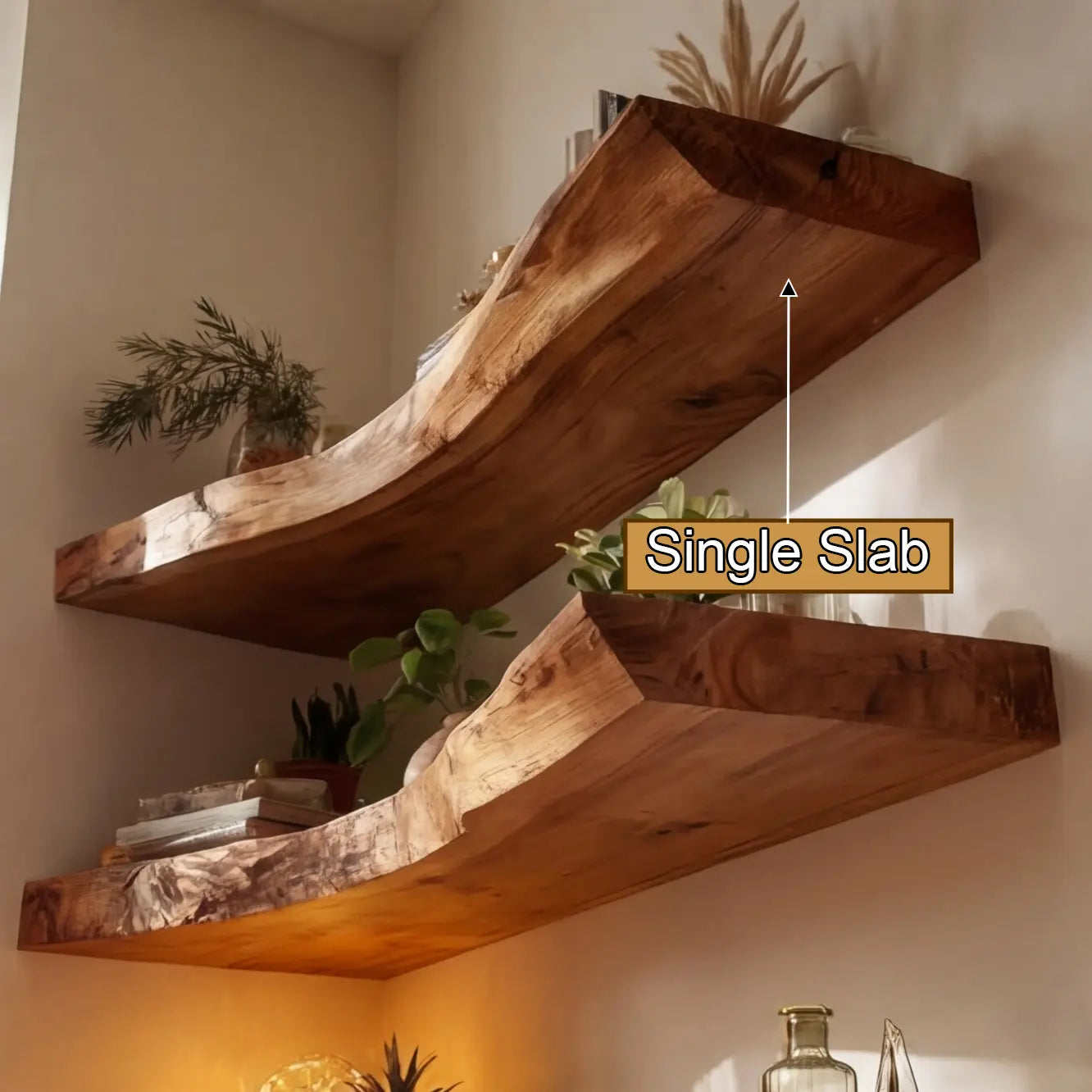 Ardorin Live Edge Solid Wood Floating Shelf SPA846446 Kitchnce