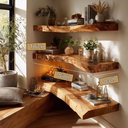 Ardorin Live Edge Solid Wood Floating Shelf SPA846446 Kitchnce