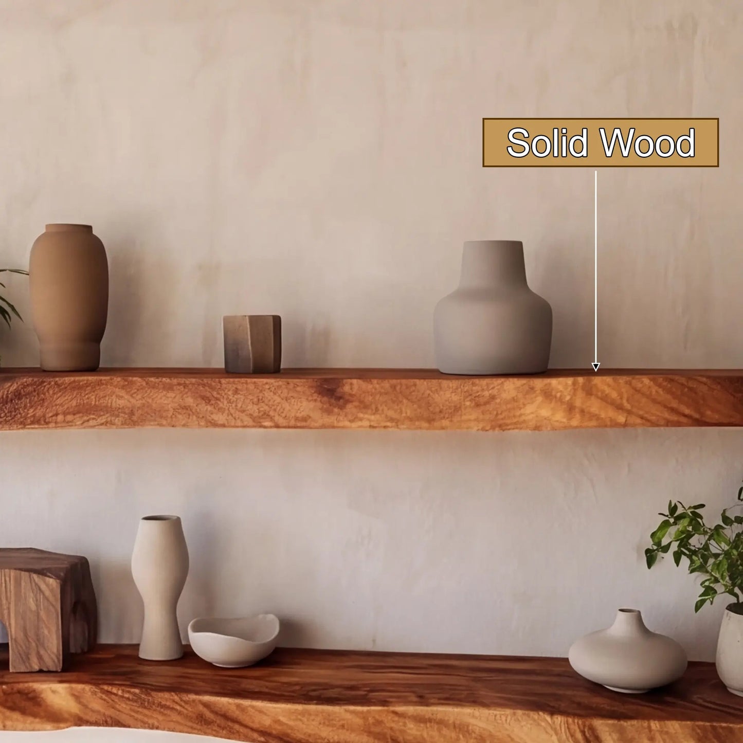 Arliven Live Edge Solid Wood Floating Shelf SPA383961 Kitchnce