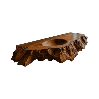 Arvella Live Edge Solid Wood Floating Bathroom Vanity with Integrated Sink Kitchnce