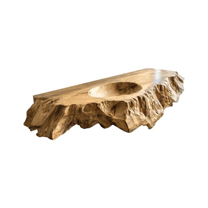 Arvella Live Edge Solid Wood Floating Bathroom Vanity with Integrated Sink Kitchnce