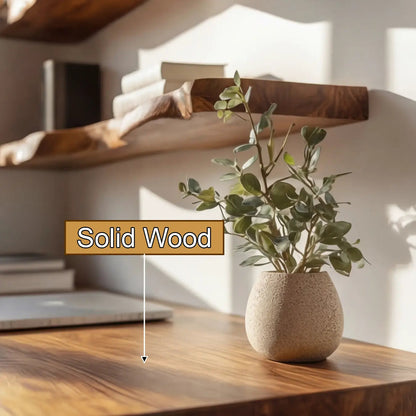 Arvessa Live Edge Solid Wood Floating Shelf SPA369495 Kitchnce