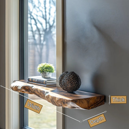 Arveth Live Edge Solid Wood Floating Shelf SPA205208 Kitchnce