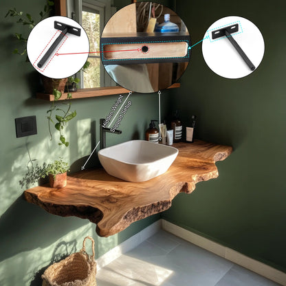 Aurelin Crest Organic Wood Floating Bathroom Vanity Kitchnce