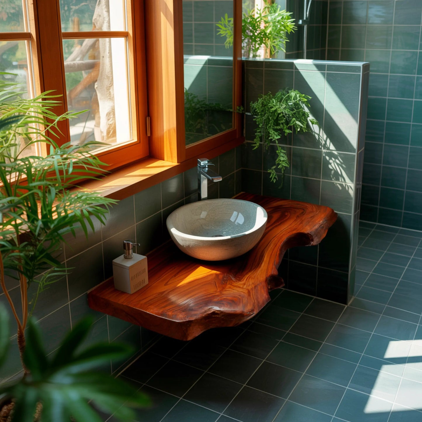 Aurelin Drift Live Edge Floating Bathroom Vanity Kitchnce