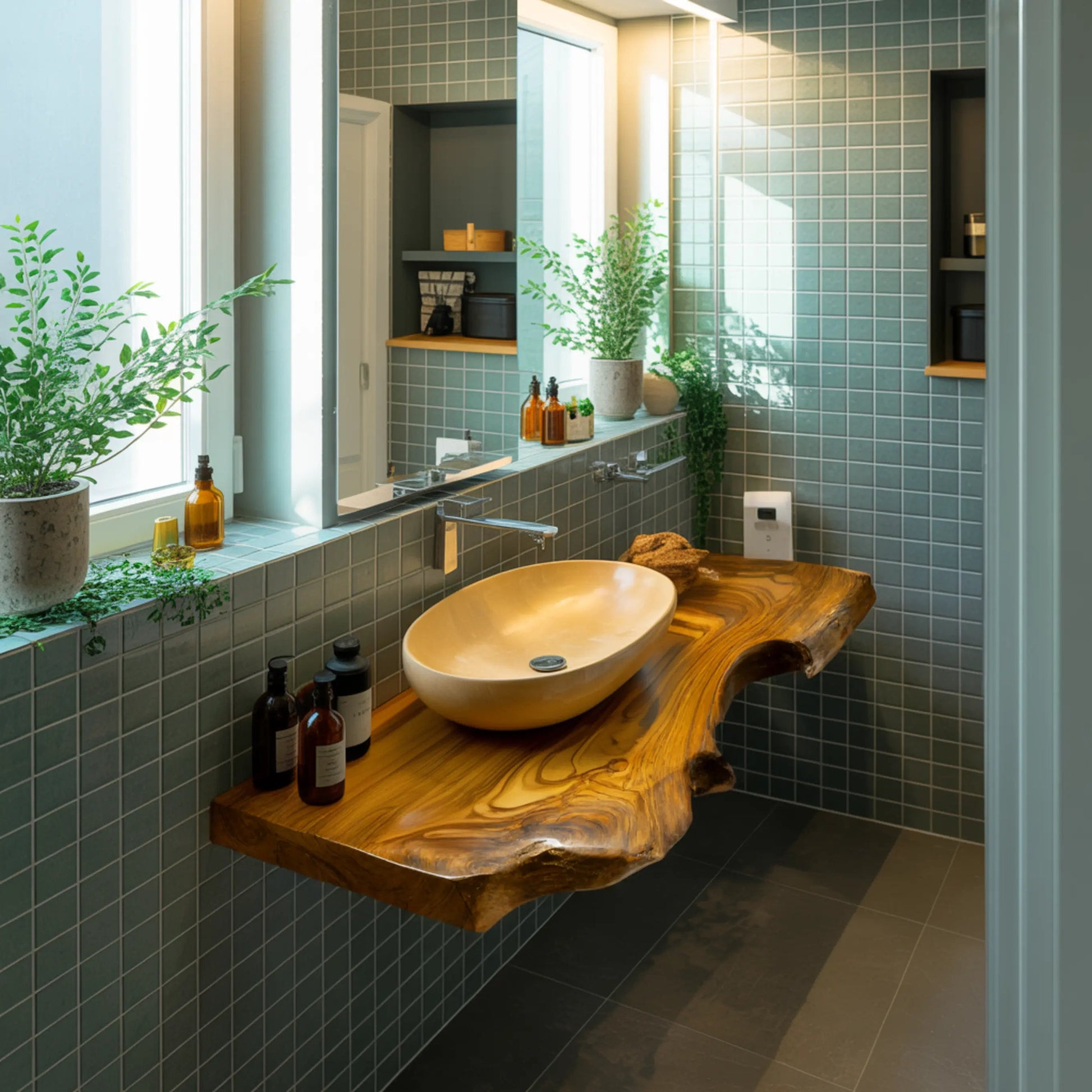 Aurelin Drift Live Edge Floating Bathroom Vanity Kitchnce