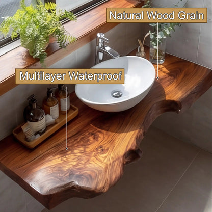 Aurelin Drift Live Edge Floating Bathroom Vanity Kitchnce
