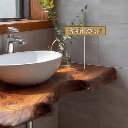 Aurelin Drift Live Edge Floating Bathroom Vanity Kitchnce