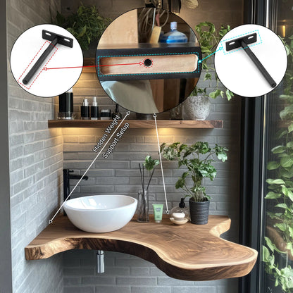 Aurelin Drift Organic Wood Floating Bathroom Vanity Kitchnce