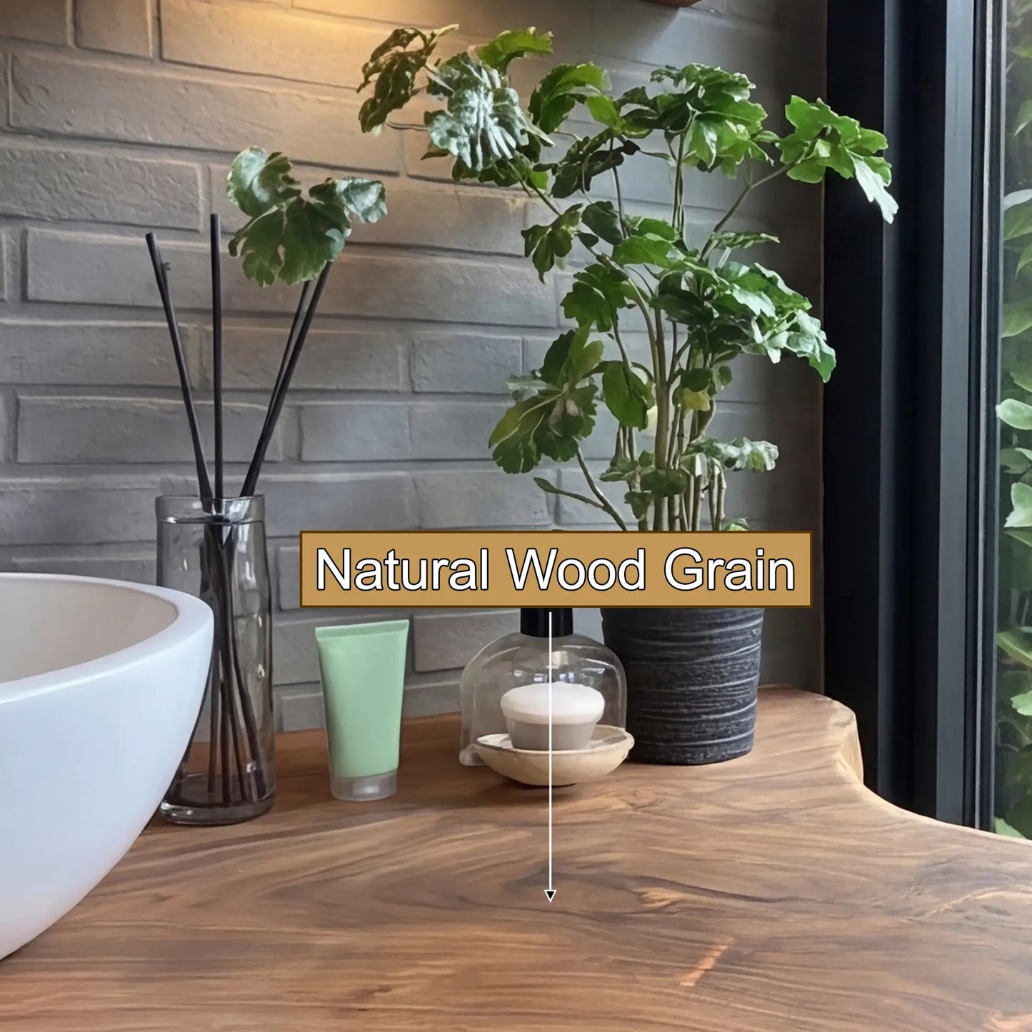 Aurelin Drift Organic Wood Floating Bathroom Vanity Kitchnce