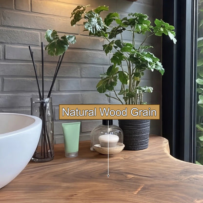 Aurelin Drift Organic Wood Floating Bathroom Vanity Kitchnce