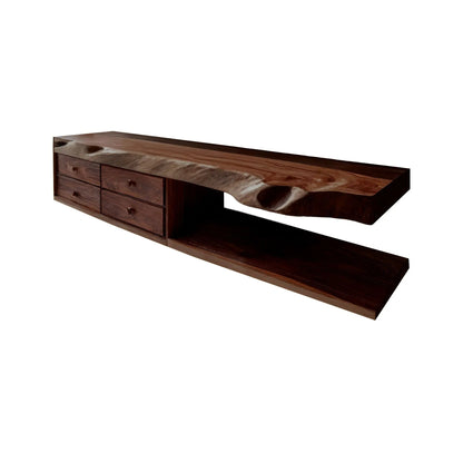 Aurelin Shore Live Edge Floating Bathroom Vanity with Drawers Kitchnce