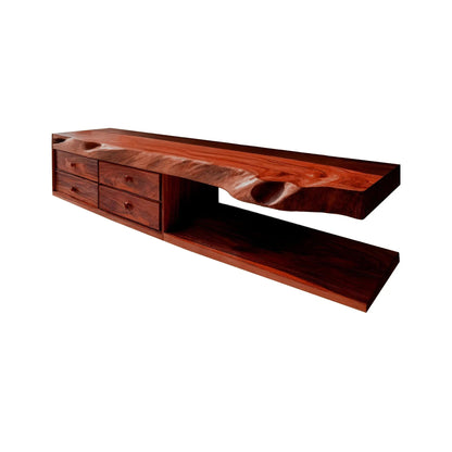 Aurelin Shore Live Edge Floating Bathroom Vanity with Drawers Kitchnce