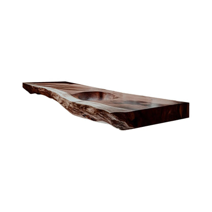 Aurevia Live Edge Solid Wood Floating Bathroom Vanity with Integrated Sink Kitchnce