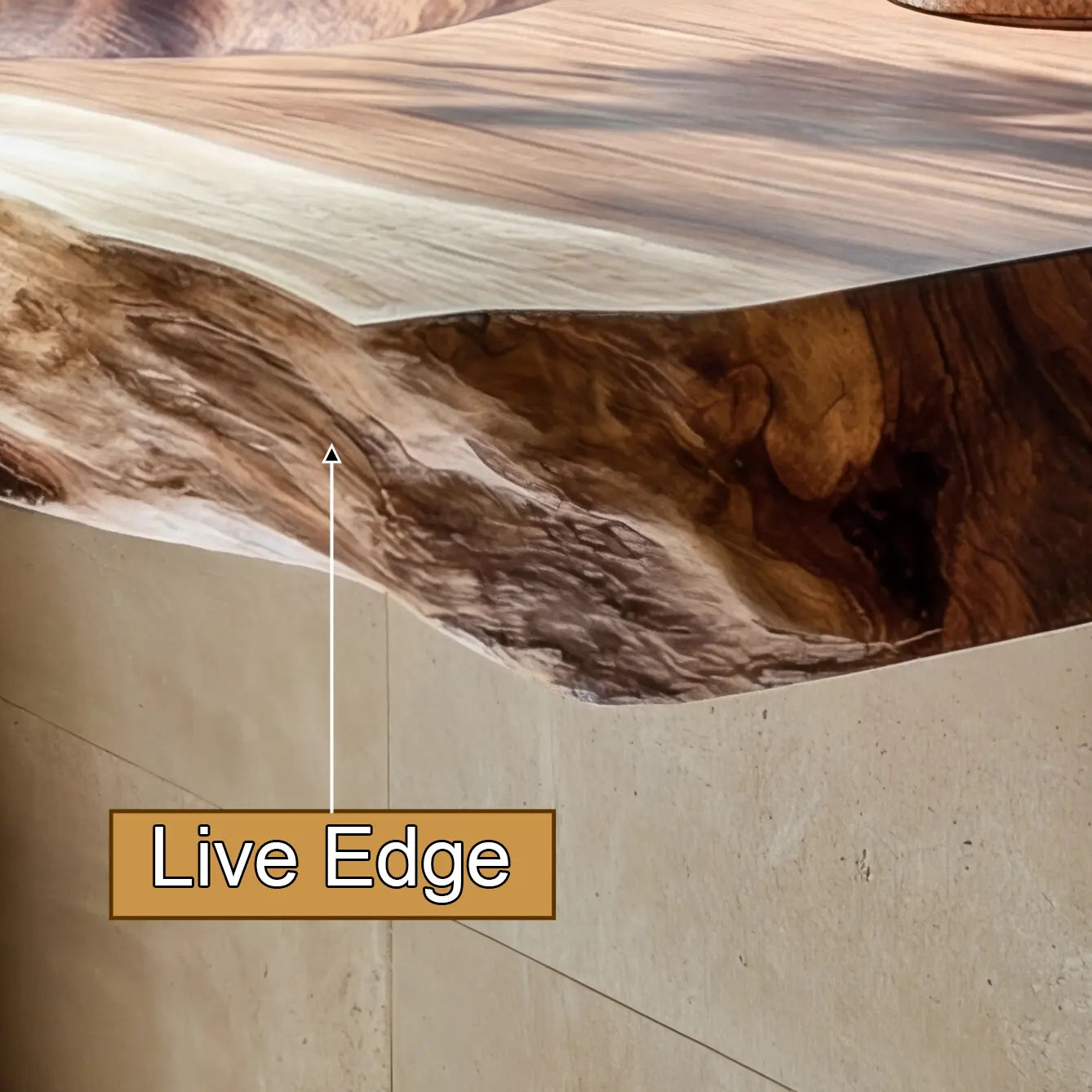 Aurevia Live Edge Solid Wood Floating Bathroom Vanity with Integrated Sink Kitchnce