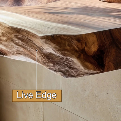 Aurevia Live Edge Solid Wood Floating Bathroom Vanity with Integrated Sink Kitchnce