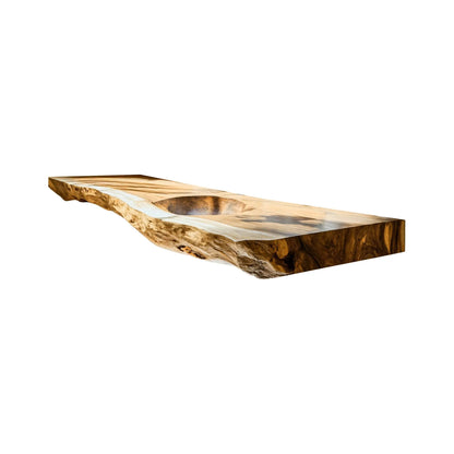 Aurevia Live Edge Solid Wood Floating Bathroom Vanity with Integrated Sink Kitchnce