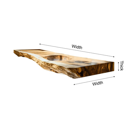 Aurevia Live Edge Solid Wood Floating Bathroom Vanity with Integrated Sink Kitchnce