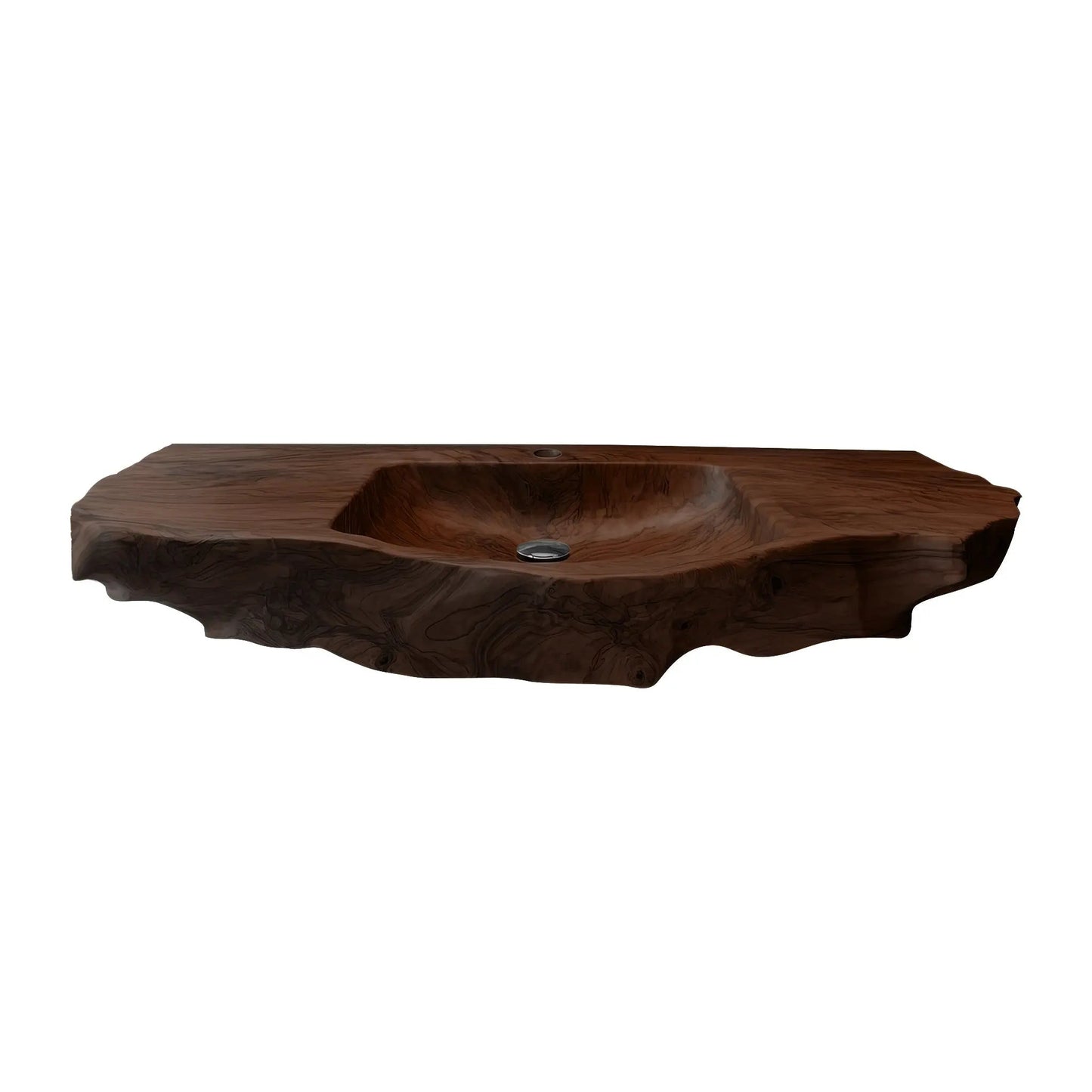 Aurevik Live Edge Solid Wood Floating Bathroom Vanity with Integrated Sink Kitchnce
