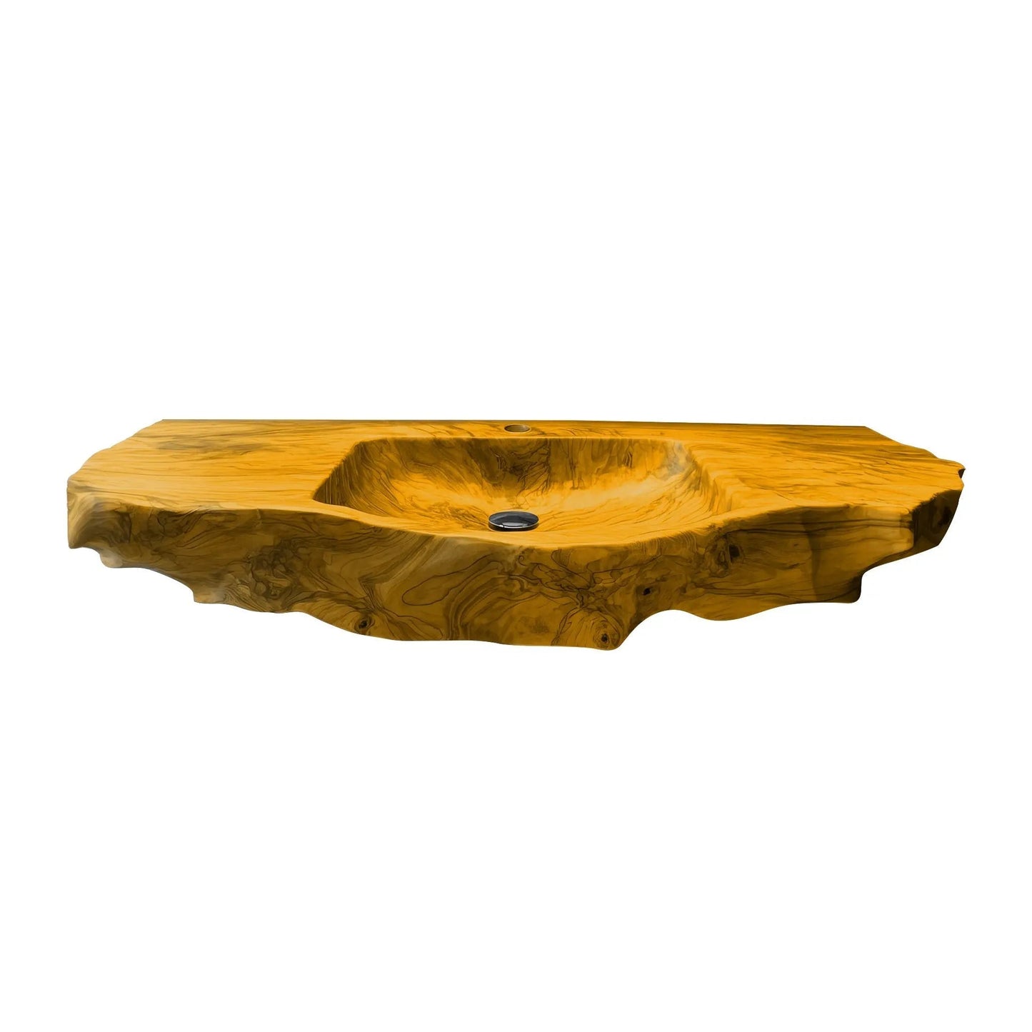 Aurevik Live Edge Solid Wood Floating Bathroom Vanity with Integrated Sink Kitchnce