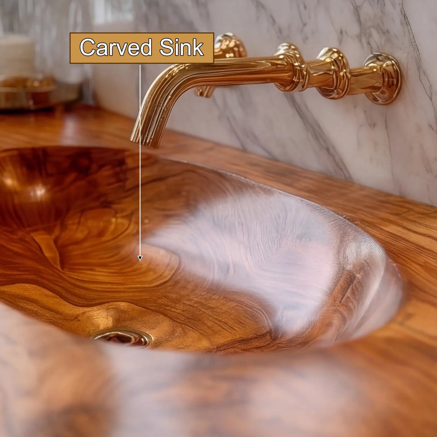 Avensa Live Edge Solid Wood Floating Bathroom Vanity with Integrated Sink SPA362594 Kitchnce