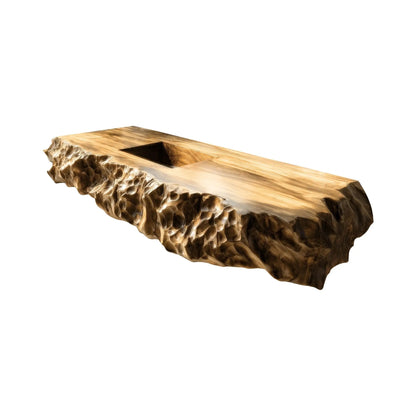 Averion Sculpted Solid Wood Floating Bathroom Vanity with Integrated Sink Kitchnce