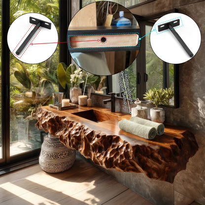 Averion Sculpted Solid Wood Floating Bathroom Vanity with Integrated Sink Kitchnce