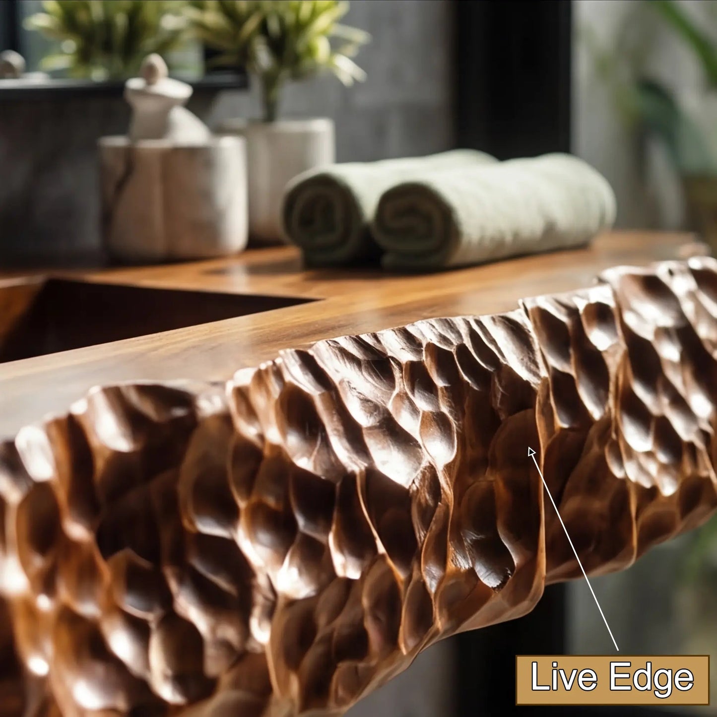 Averion Sculpted Solid Wood Floating Bathroom Vanity with Integrated Sink Kitchnce