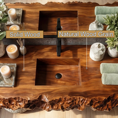 Averion Sculpted Solid Wood Floating Bathroom Vanity with Integrated Sink Kitchnce