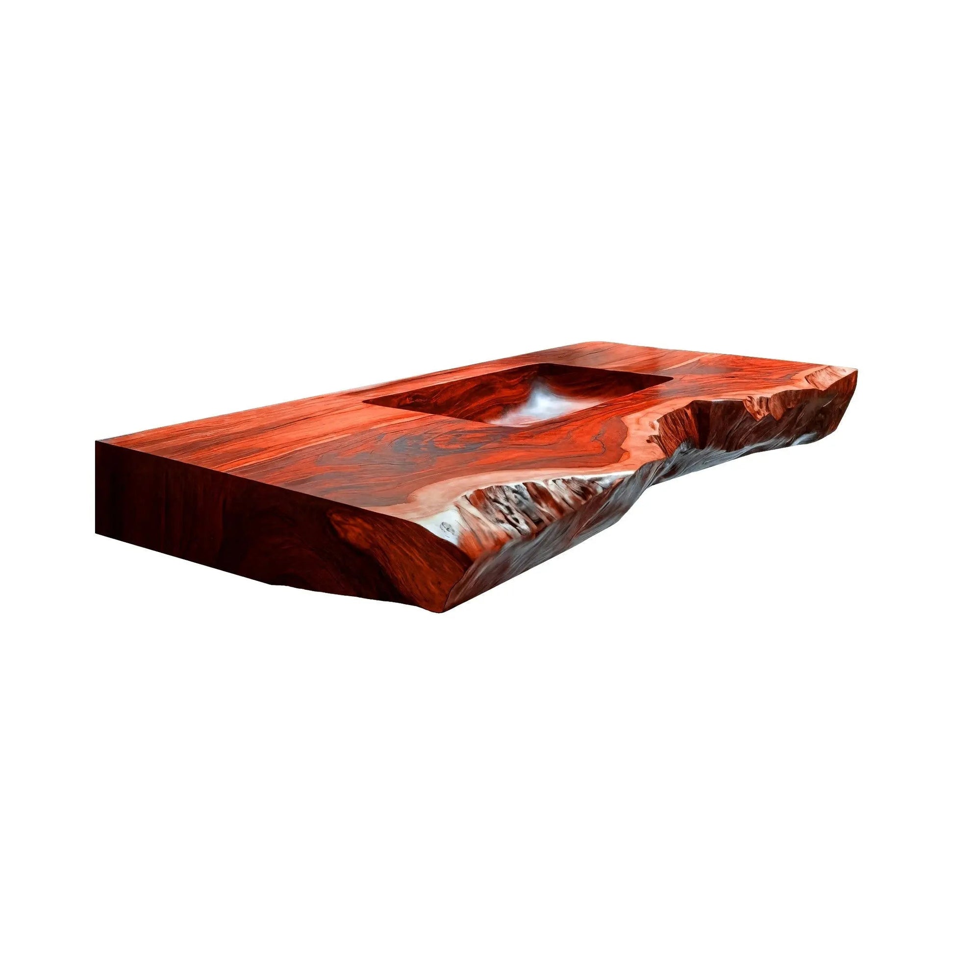 Averra Live Edge Solid Wood Floating Bathroom Vanity with Integrated Sink Kitchnce