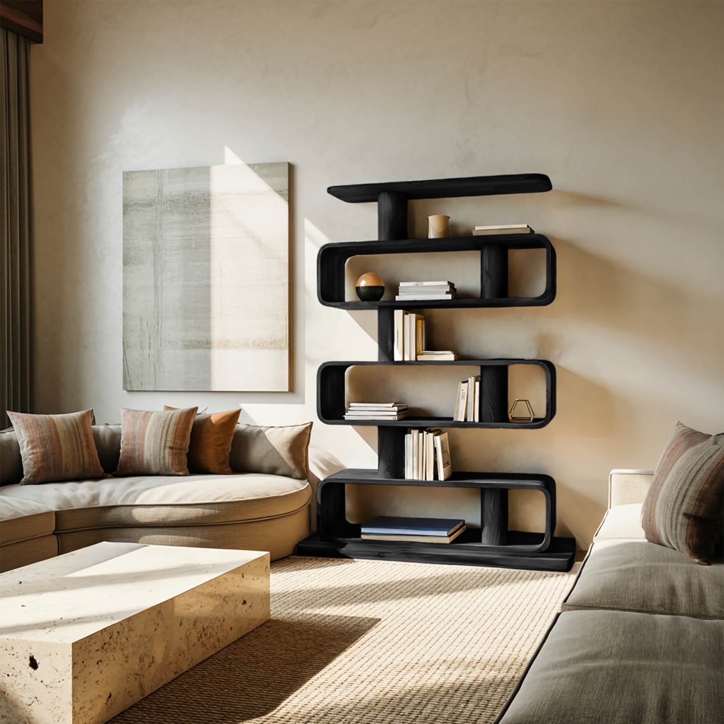 Minimalist Bookshelf With Shelves For Stylish Living Room Kitchnce