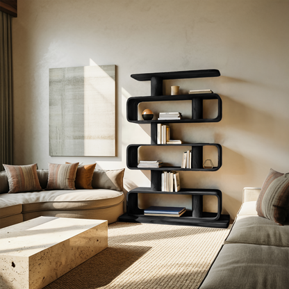 Minimalist Bookshelf With Shelves For Stylish Living Room Kitchnce