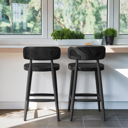 Mid Century Bar Stools With Backrest For Kitchen Or Dining Room Kitchnce