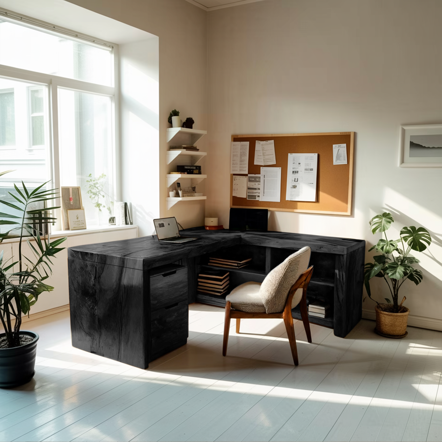 Contemporary L Shaped Workstation Desk For Study Room Kitchnce
