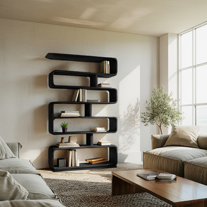 Modern Bookcase Freestanding Shelving Unit For Home Organization Kitchnce