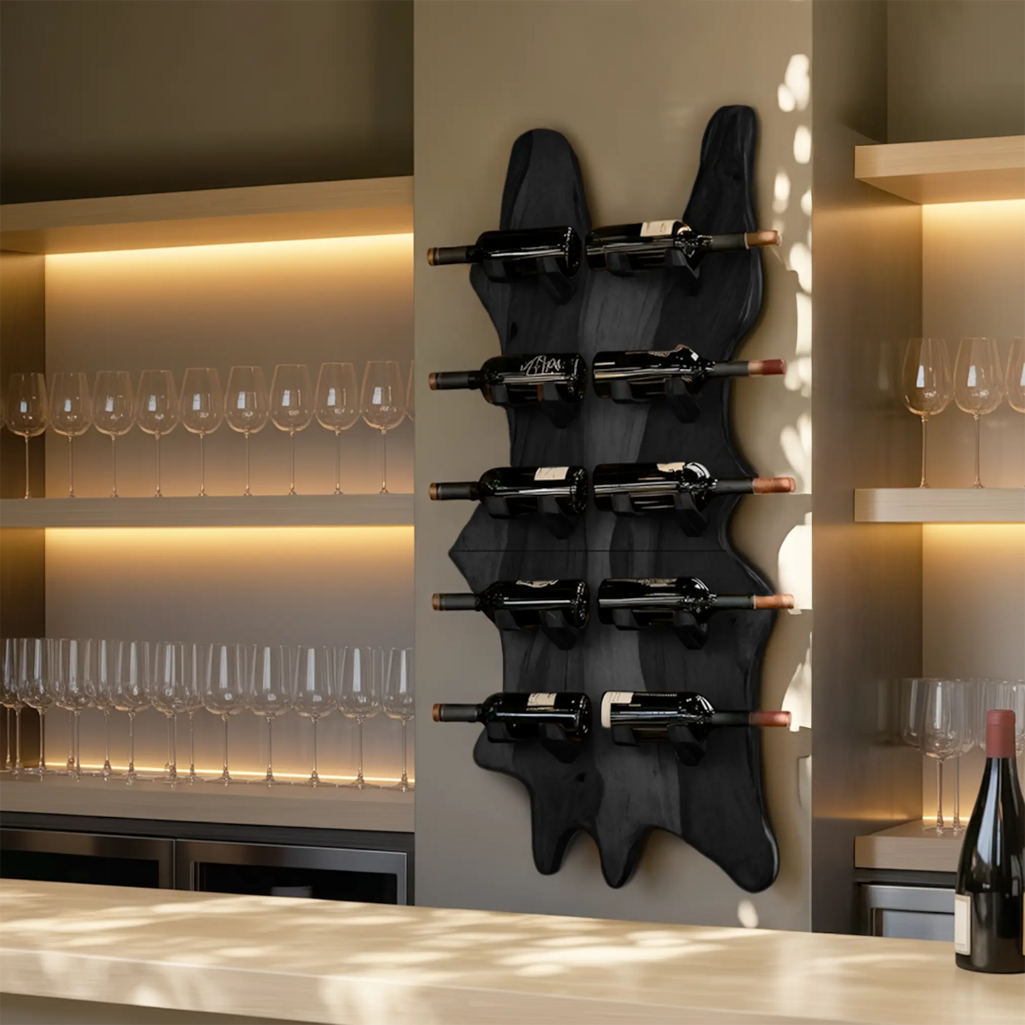 Modern Solid Wood Wine Rack For Bar Decor And Home Display Kitchnce