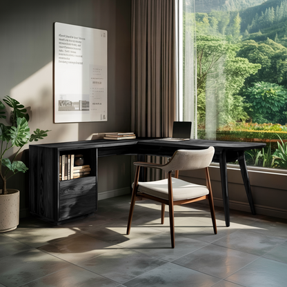 L Shaped Study Desk For Home Office Kitchnce