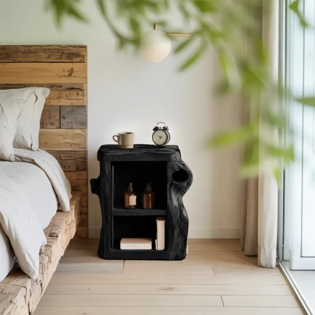 Handcrafted Live Edge Nightstand For Elegant Bedroom Kitchnce