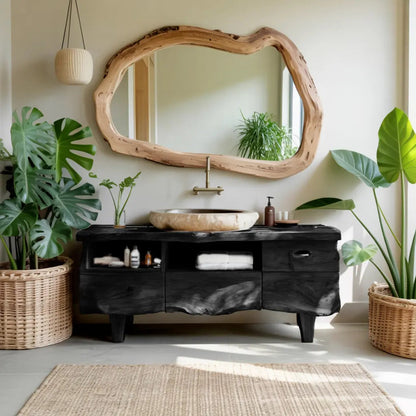 Farmhouse Wooden Vanity For Bathroom Interior Design Kitchnce
