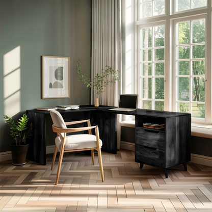 Elegant L Shaped Desk Corner For Home Office Kitchnce