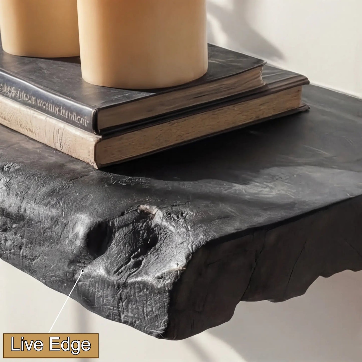 Bravik Handcrafted Solid Wood Floating Shelf SPA561489 Kitchnce